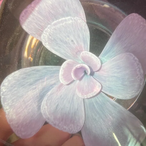 Crystal bowl pink floral design - Picture 4 of 4